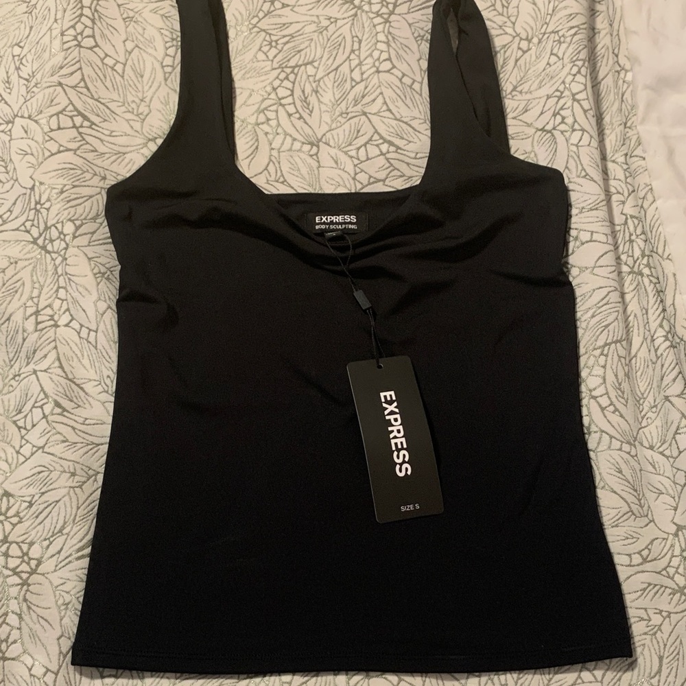 Express Black Square Neck Tank Top - Women's
